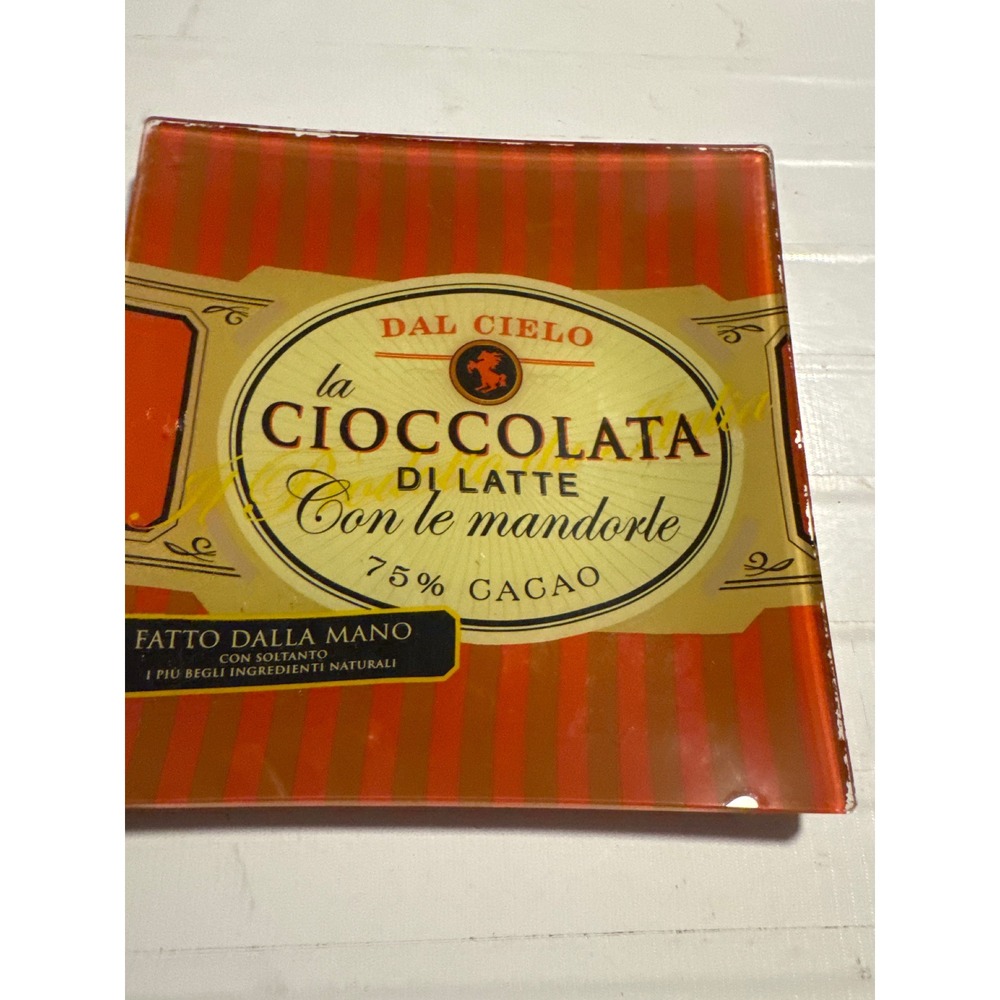 Dal Cielo Glass Trinket Tray Unisex OS Orange‎ Excellent Italian Chocolate Label